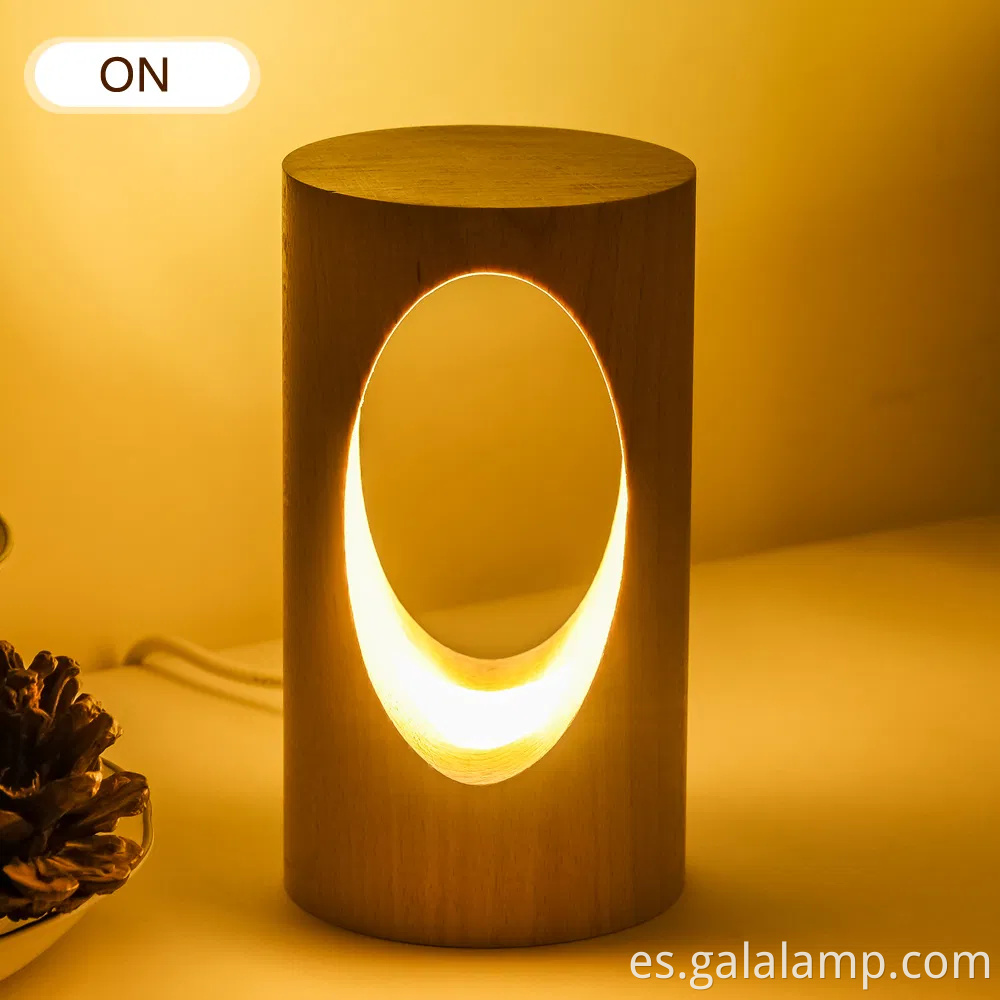 Elegante luz nocturna de madera maciza japonesa para decoración acogedora para el hogar